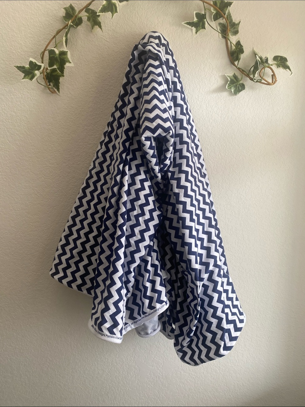 Navy and White Chevron Fabric.